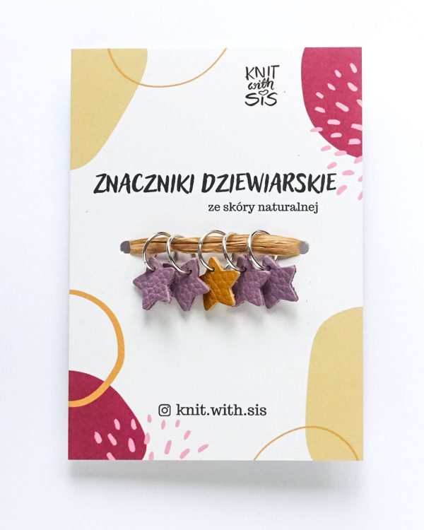 znaczniki dziewiarskie gwiazdki knit with sis