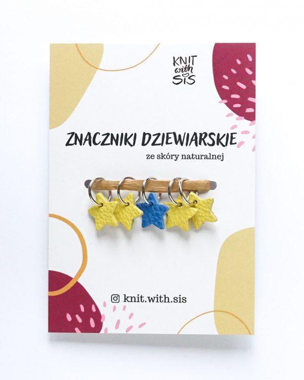 znaczniki dziewiarskie gwiazdki knit with sis
