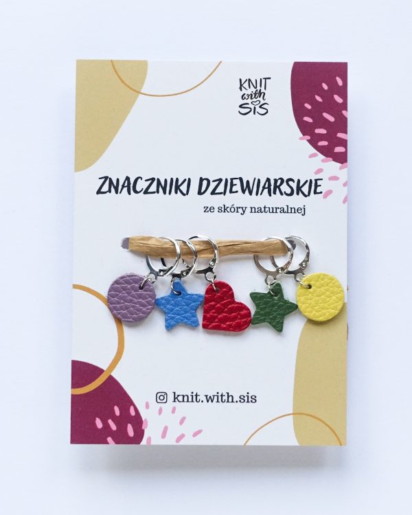 znaczniki otwierane tęcza knit with sis